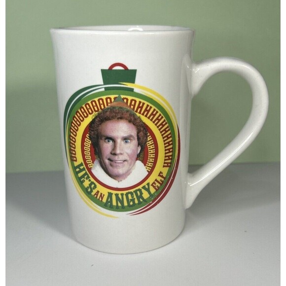 Will Ferrell Buddy Elf Movie He's An Angry Elf Funny Tall Coffee Mug Cup LH orRH - Picture 2 of 4